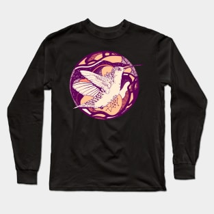 Peach Circle of The Hummingbird Long Sleeve T-Shirt